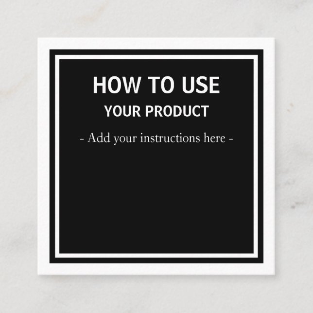 Comment utiliser les cartes d'instructions noires (Devant)