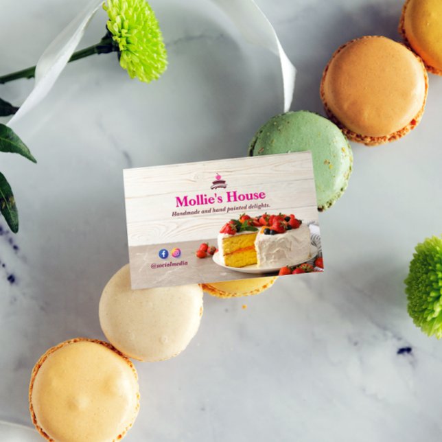 Commerce de gâteaux sucrés | Élégant Carte de visi (Créateur téléchargé)
