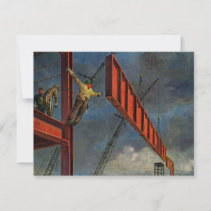 Commerce vintage, travailleurs de la construction 