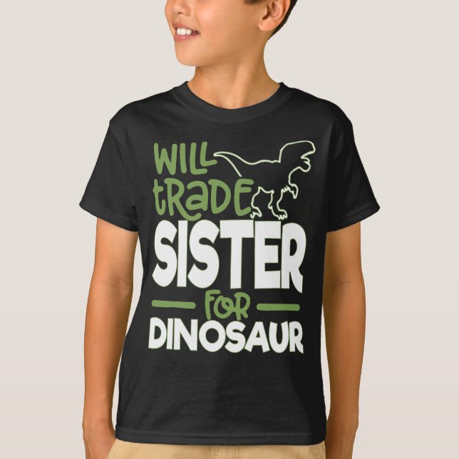 Commercera la soeur pour le T-shirt de dinosaure (Devant)