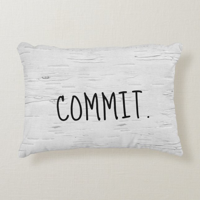COMMIT Texte Sur Le Coussin Accent Arbre À Bouleau (Devant)