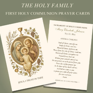 Communion Sainte Famille Souvenir Carte Sainte