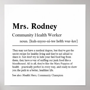 Community Health Worker Personalized Gift Poster