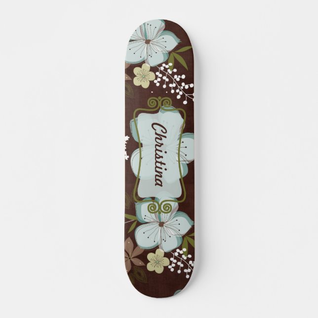 Comp Skateboard Hawaiian Blue Flower (Devant)