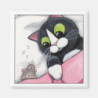 Compagnon endormi - Aimant de chat