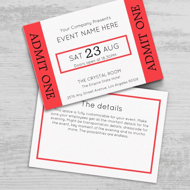 Company Event Ticket Concert Admit One Invitation (Créateur téléchargé)