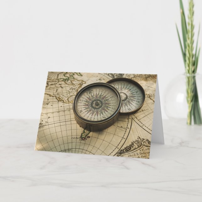 Compas antique sur la carte (Devant)