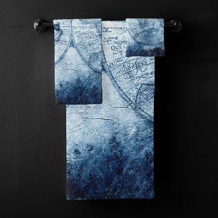 Compas vintage Bleu Grunge carte marine