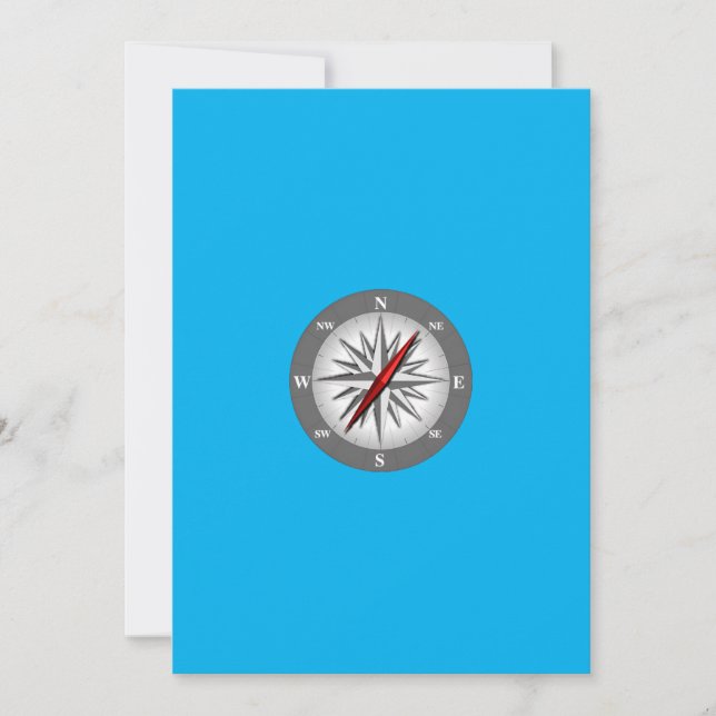 Compass Invitations | Voyage de noces aventureux (Devant)