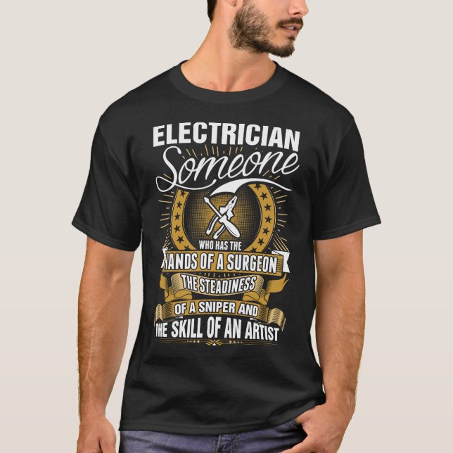 Compétence d'électricien d'un T-shirt d'artiste (Devant)