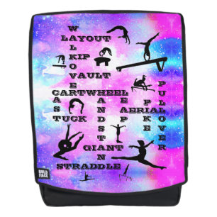 Compétences de gymnastique Sac à dos de mots crois