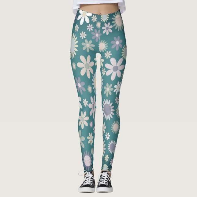 Compiler les Leggings de Hipster Flower Imprimer V (Devant)