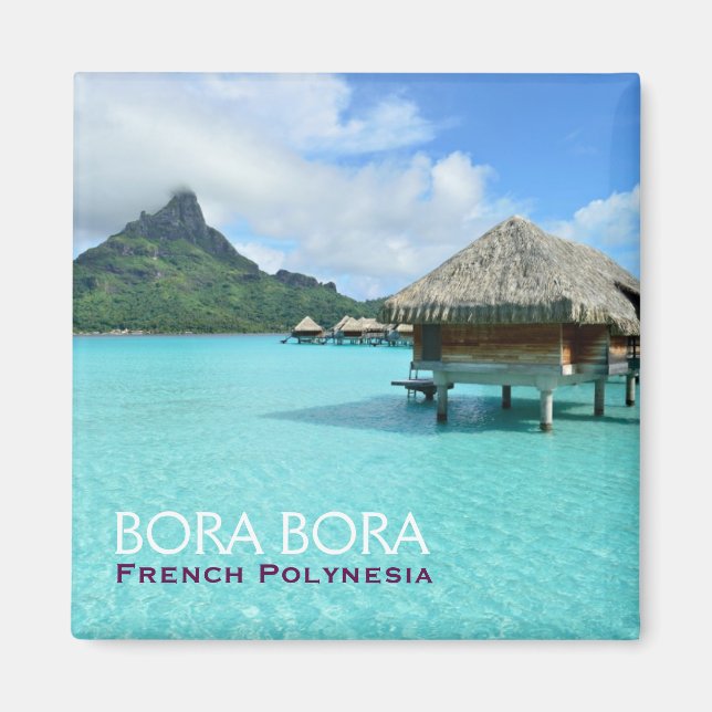 Complexe aquatique sur Bora Bora avec aimant texte (Devant)