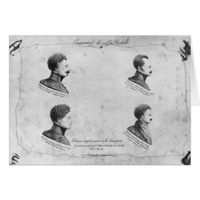 Complot de La Rochelle, portraits des quatre (Devant horizontal)