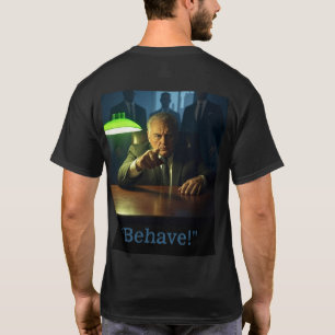 Comportement du patron hommes noir T-shirt dos