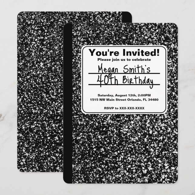 Composition Carnet Invitation d'anniversaire (Devant / Derrière)