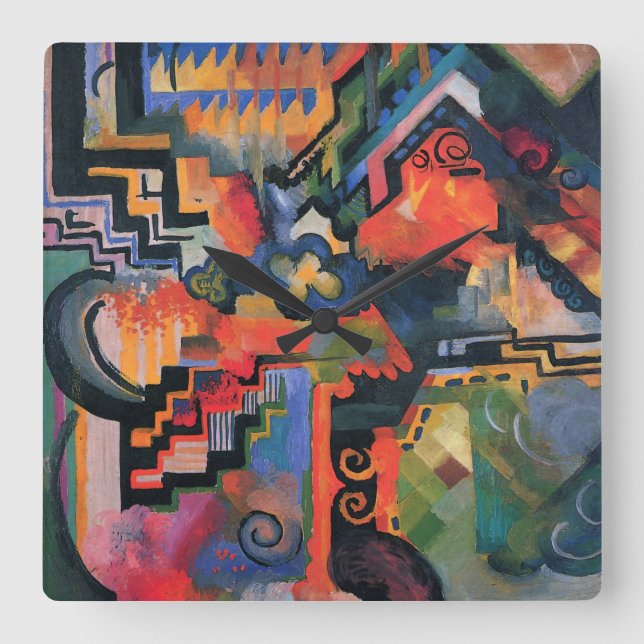 "Composition colorée" Horloge murale (Recto)