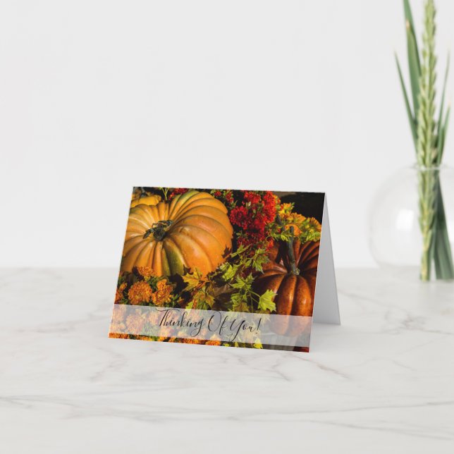 Composition de citrouille et de chrysanthème Carte (Devant)