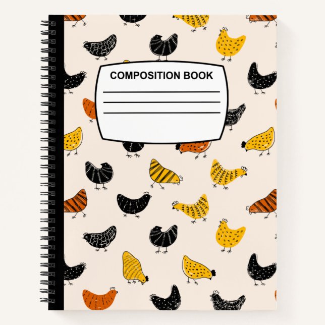 Composition de poulet Carnet spirale large (Devant)