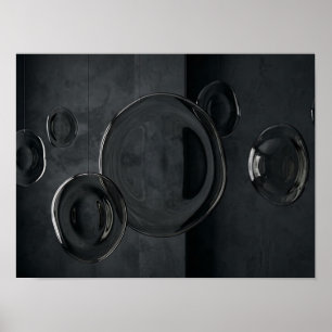 Composition de sphère en verre sombre Art mural ab