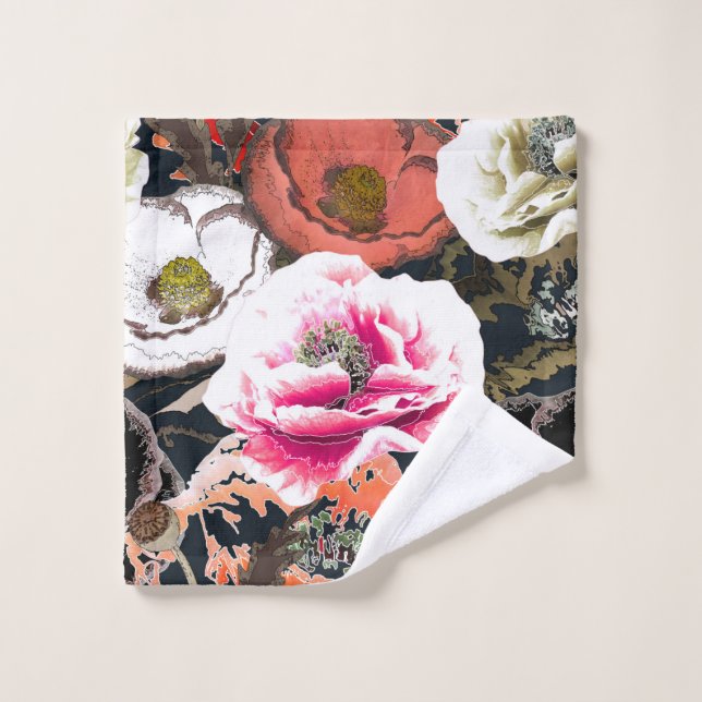 Composition des fleurs. (Gant de toilette)