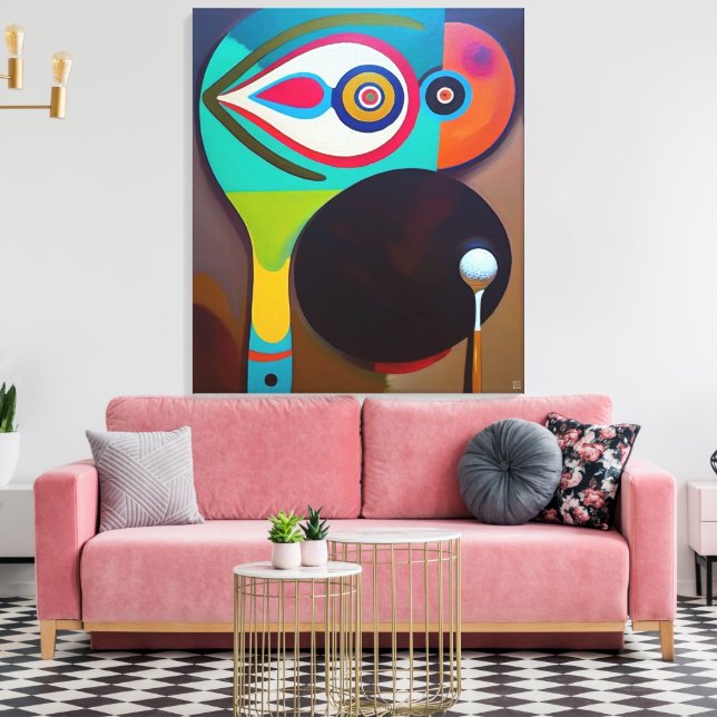 Composition du golf - Grande toile de peinture (Insitu(Salon))