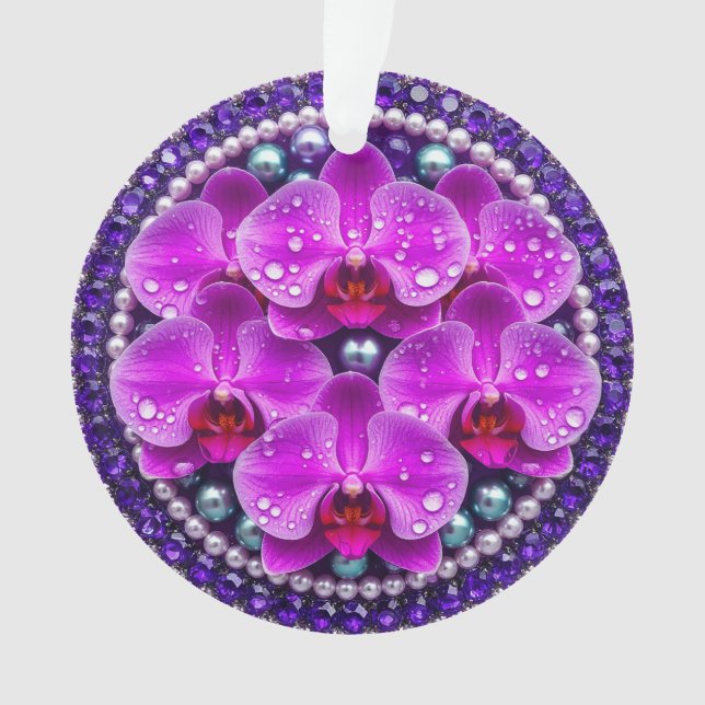 Composition florale d'orchidées violettes circulai (devant)