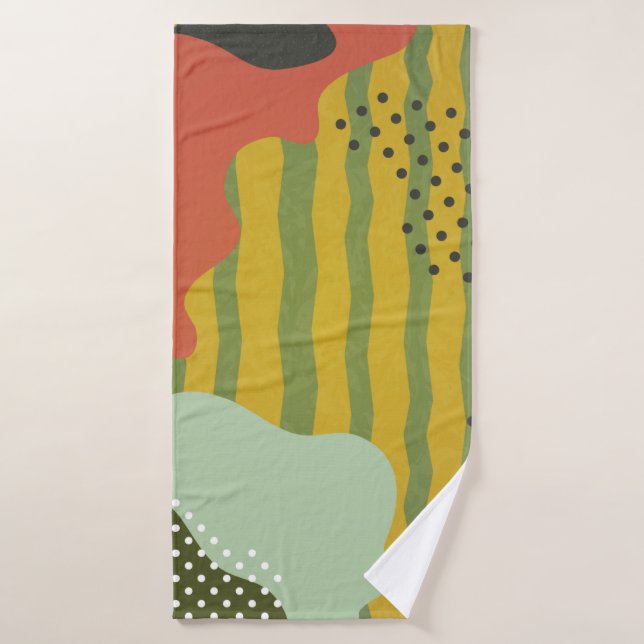 Composition géométrique abstraite moderne avec déc (Serviette de bain)