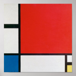 Composition II en rouge, bleu et jaune - Mondrian