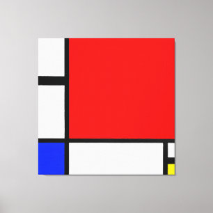 COMPOSITION MONDRIENNE N° II avec BLEU ROUGE & JAU