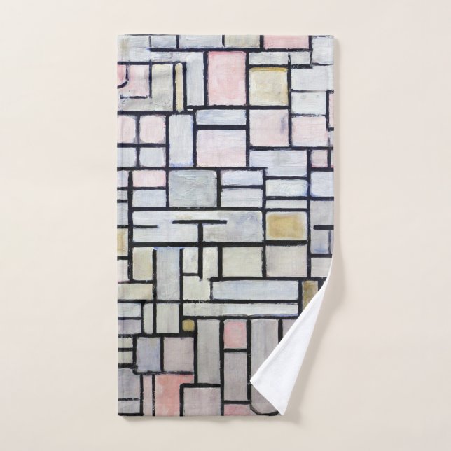 Composition rose et gris, Mondrian (Serviette à main)