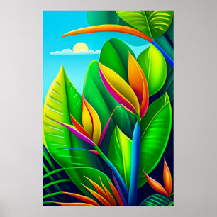 Composition Tropicale - Impression d'art en toile