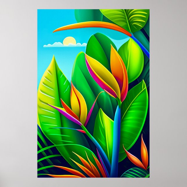 Composition Tropicale - Impression d'art en toile (Devant)