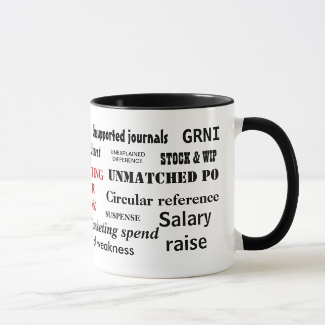 Comptabiliser Les Mots ! Rude Comptable Mug (Droite)