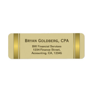 Comptable CPA Étiquettes de adresse Cream and Gold