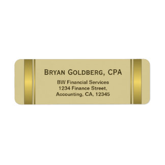 Comptable CPA Étiquettes de adresse Cream and Gold