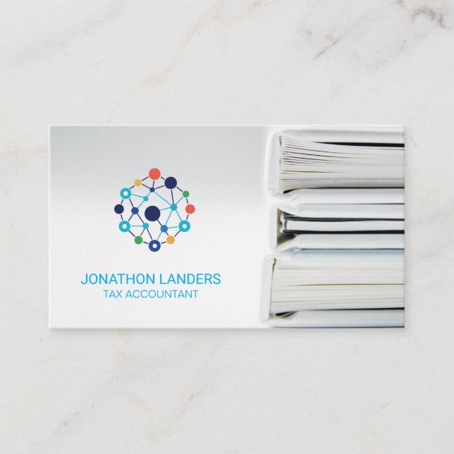 Comptable financier | Carte de visite classeur (Devant)