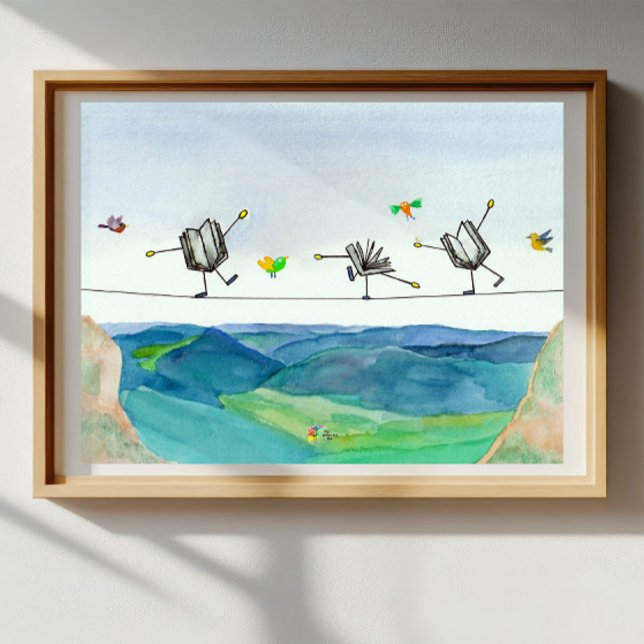 Comptable Poster Art Tightrope Livre Balancing (Créateur téléchargé)