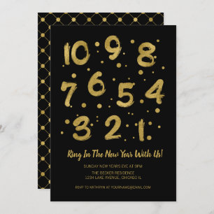 Compte à rebours de Faux Gold Foil Carte de la fêt