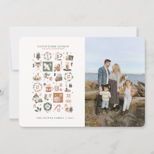 Compte à rebours de Noël Objets de vacances Cartes