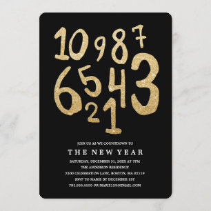 Compte à rebours Invitation du réveillon du Nouv