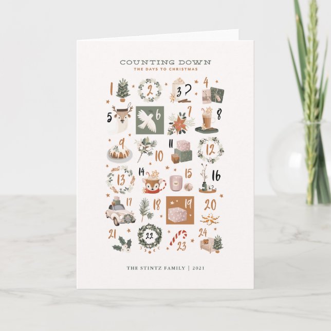 Compter les Jours Avant Noël Carte de l'Avent (Devant)