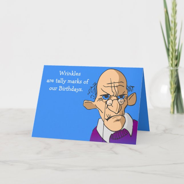 Compter les rinkles Carte d'anniversaire Hommes (Devant)