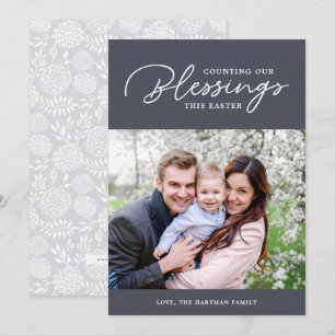 Compter nos bénédictions   Carte photo de Pâques  