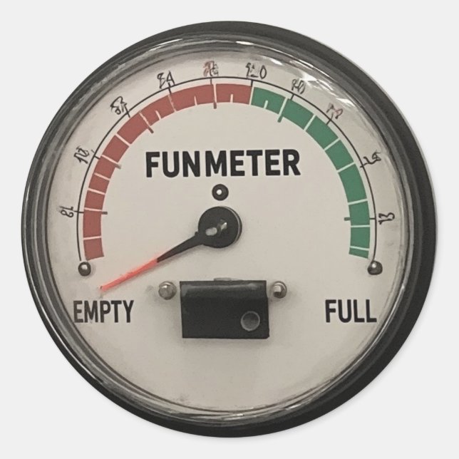 Compteur de Fun de Base, Autocollant Rond Classiqu (Devant)
