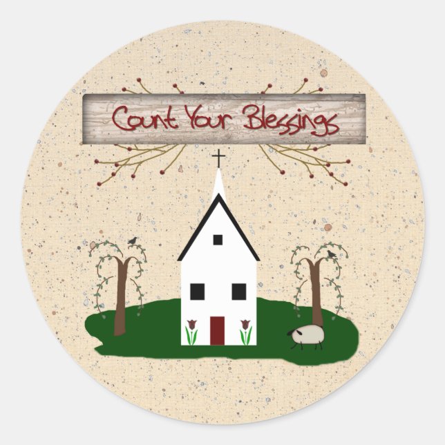Comptez votre sticker église de bénédictions (Devant)