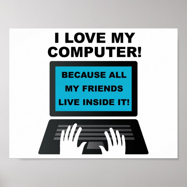 Computer Friends Funny Poster (Devant)