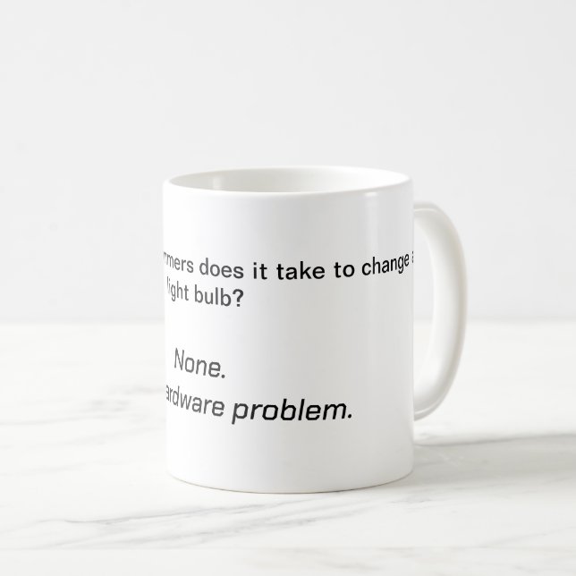Computer Joke Mug - L'ancienne blague d'ampoule (Devant droit)