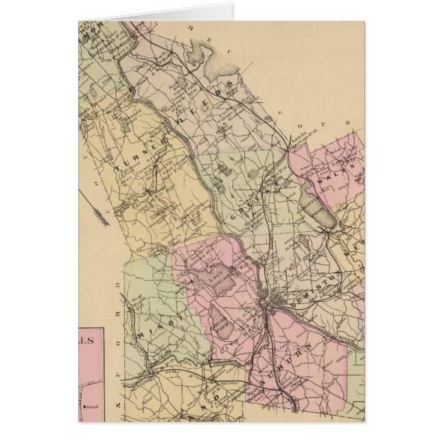Comté d'Androscoggin, carte du Maine (Devant)