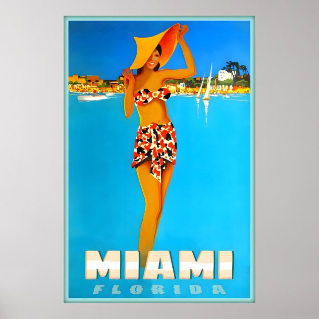 Comté de Miami Dade Floride Affiche de voyage Atla (Devant)